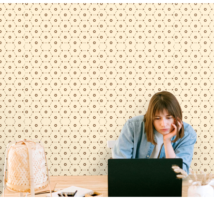 Papier peint fleurs accents floraux géométriques - TenStickers