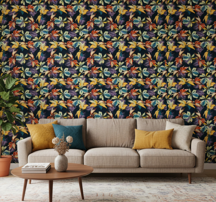 Papier peint fleurs design floral de lys tigré - TenStickers