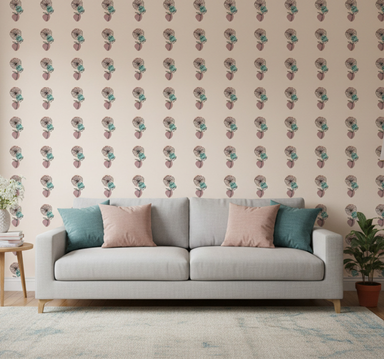 Papier peint fleurs design floral marguerite nature - TenStickers