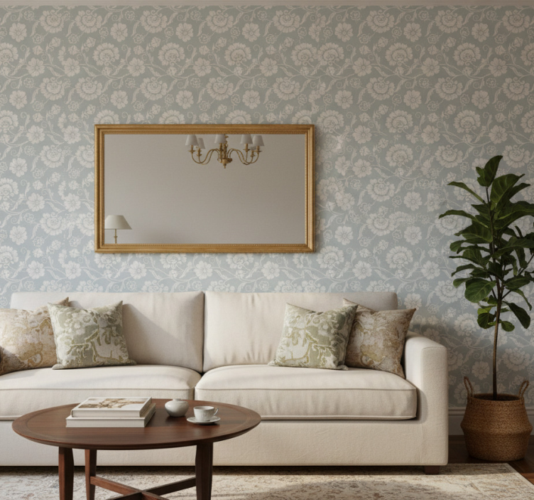 Papier peint fleurs imprimé floral "granny chic" - TenStickers