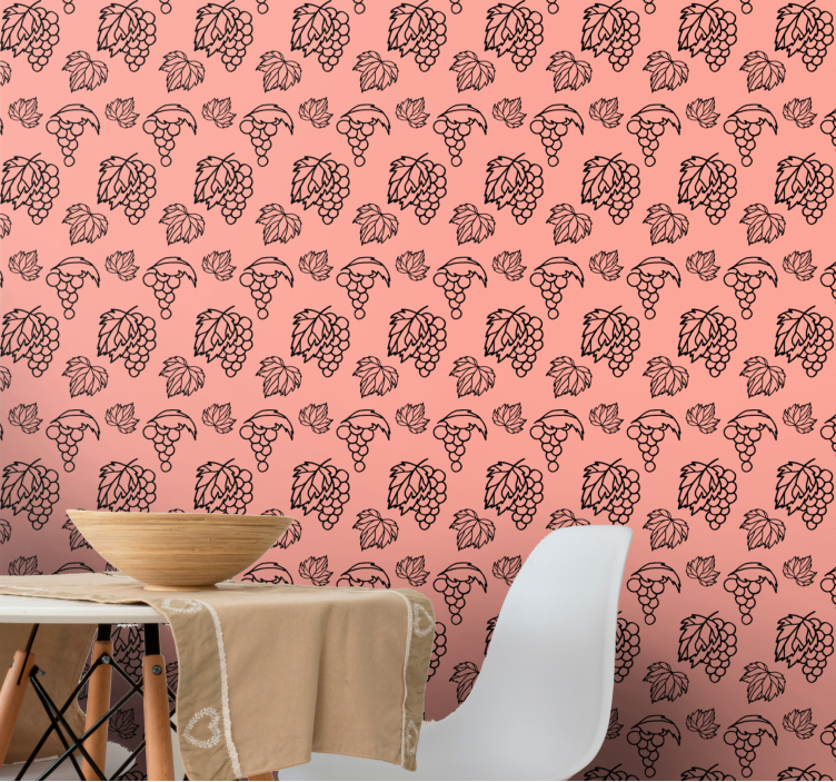 Papier peint cuisine motif de vigne - TenStickers