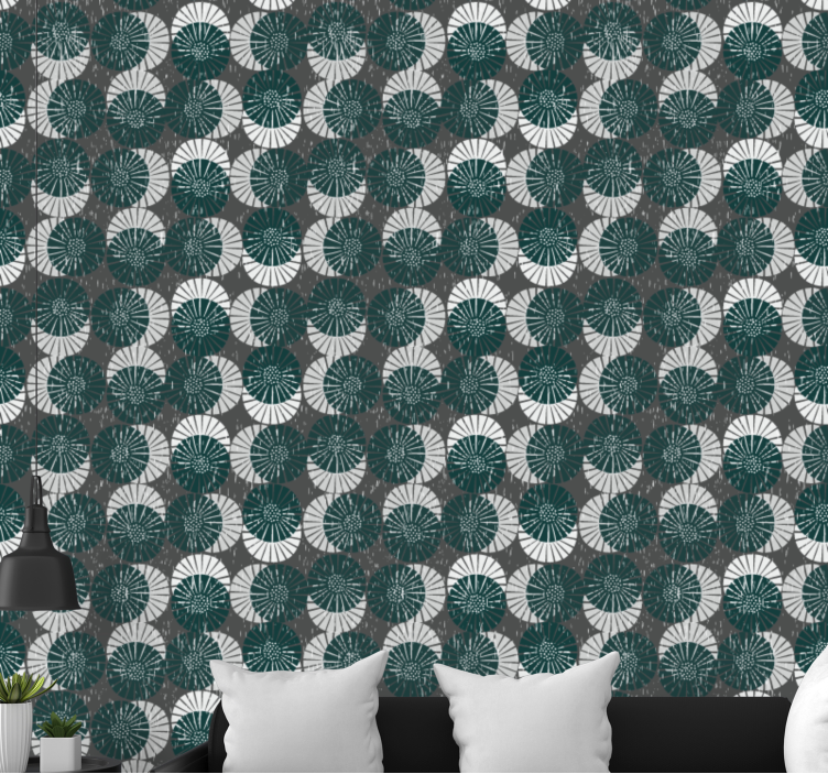 Papier peint cercles motif de nuances sombres - TenStickers