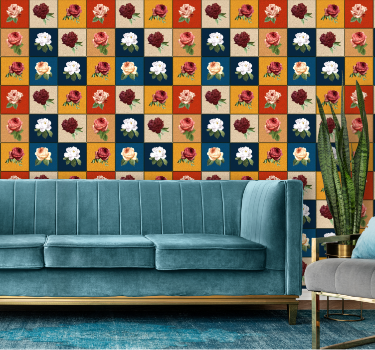 Papier peint Roses vintages French design - TenStickers