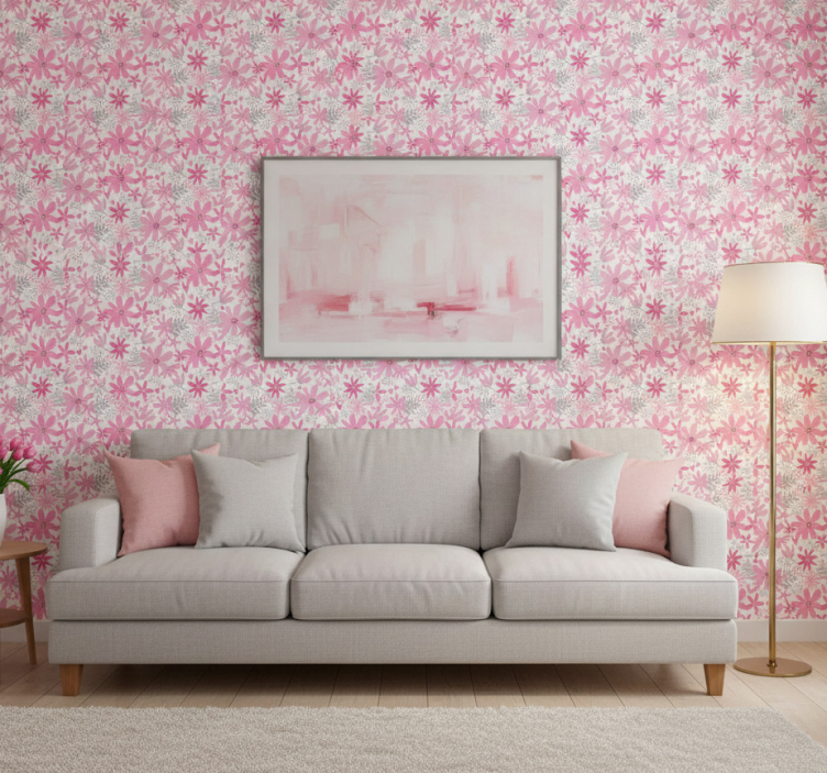 Papier peint fleurs yambo rose - TenStickers