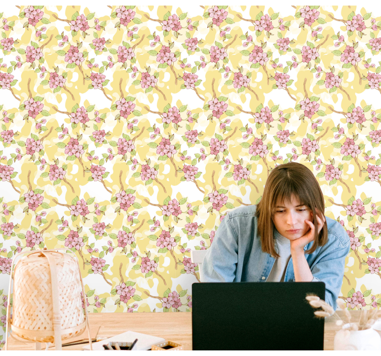 Papier peint floral cascade florale - TenStickers