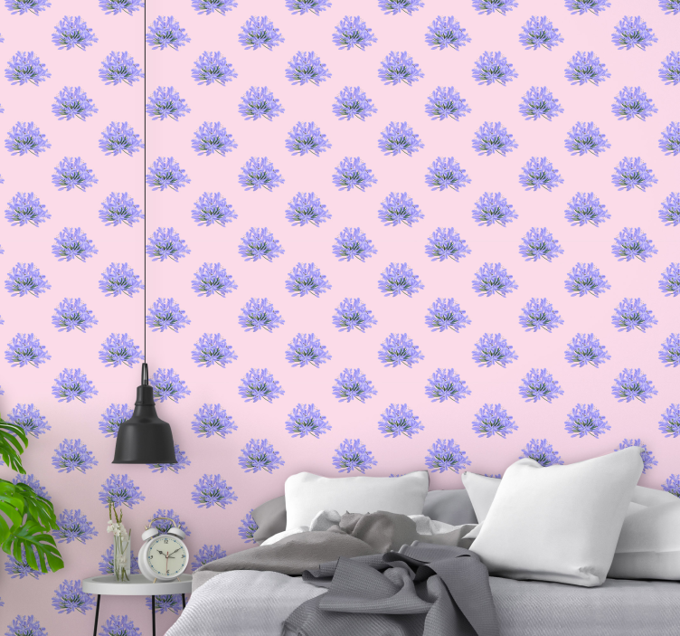 Papier peint floral composition florale violette - TenStickers