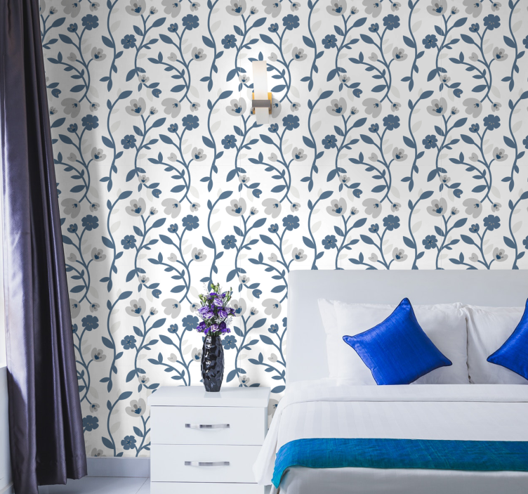 Papier peint floral conception de la floraison ramifiée - TenStickers