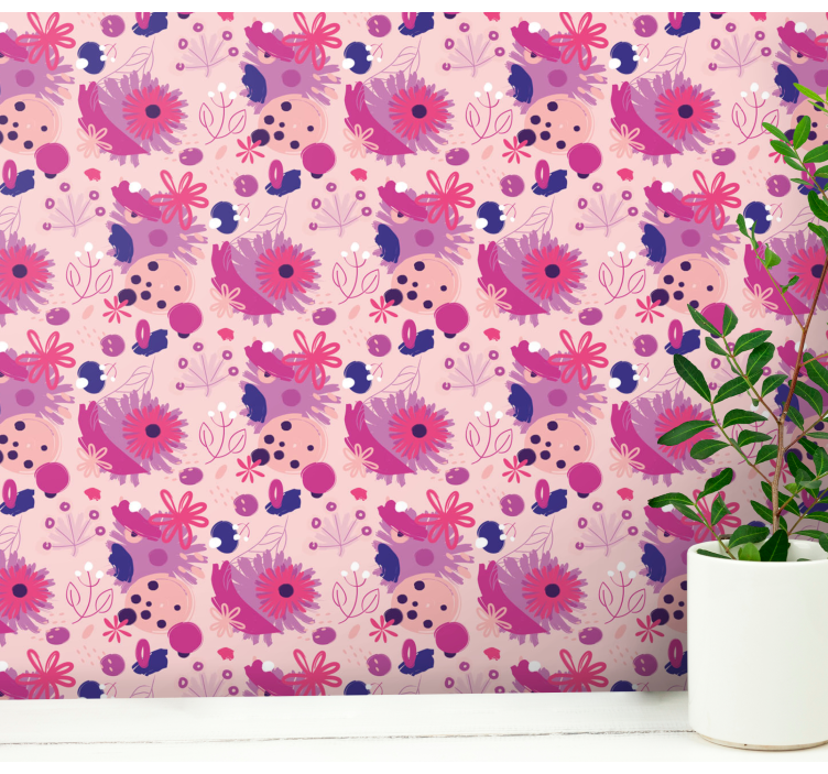 Papier peint floral conception de tableaux floraux - TenStickers
