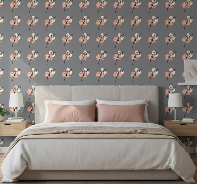 Papier peint floral design abstrait d'orchidées - TenStickers