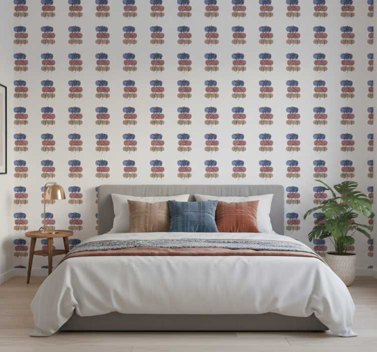 Papier peint floral design femme géométrique - TenStickers