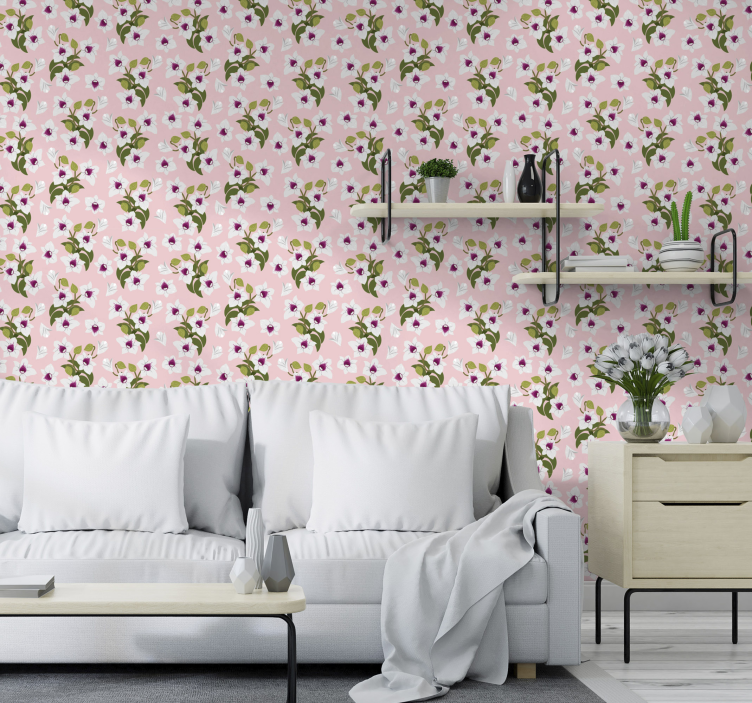 Papier peint floral design floral charmant - TenStickers