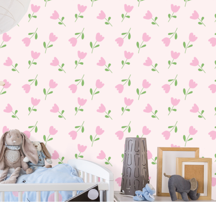 Papier peint floral design rose - TenStickers