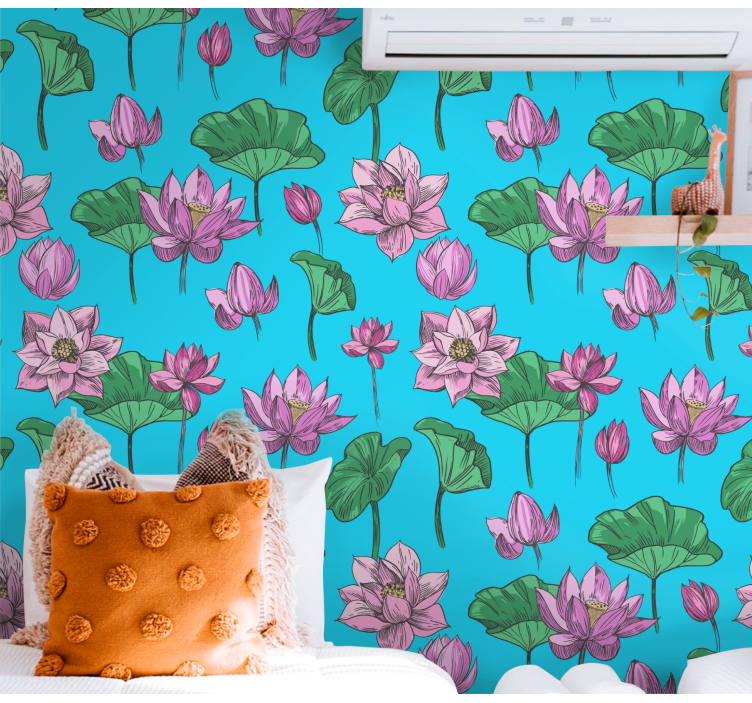 Papier peint floral exposition de fleurs de lotus - TenStickers