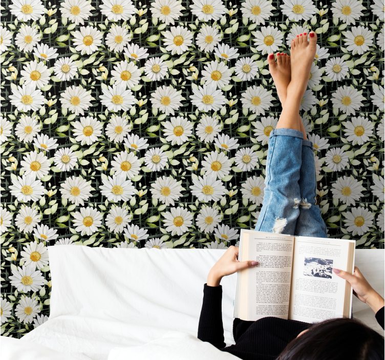 Papier peint floral exposition florale de marguerites - TenStickers