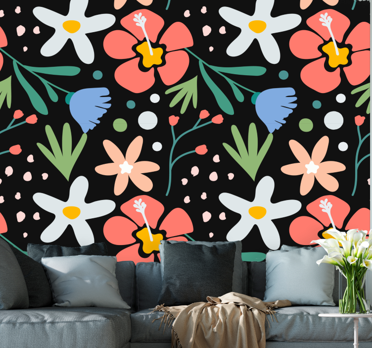 Papier peint floral extravagance florale - TenStickers