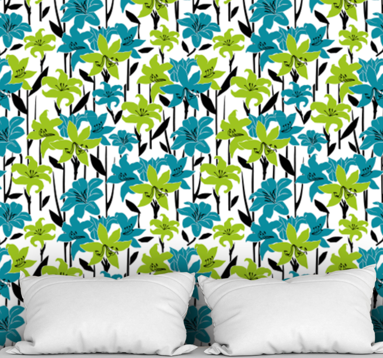 Papier peint floral floraison florale colorée - TenStickers