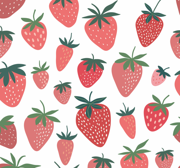 Papier peint cuisine fraises sucrées - TenStickers