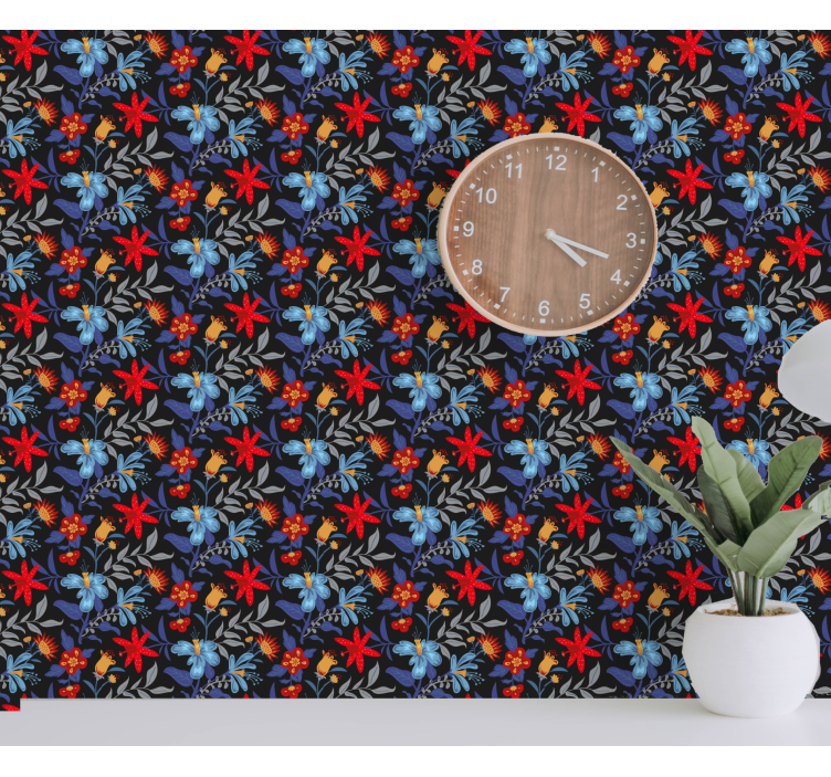 Papier peint floral gamme florale vibrante - TenStickers