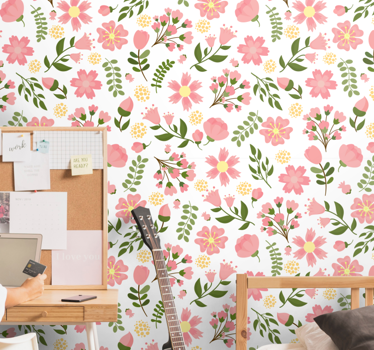 Papier peint floral harmonie florale - TenStickers
