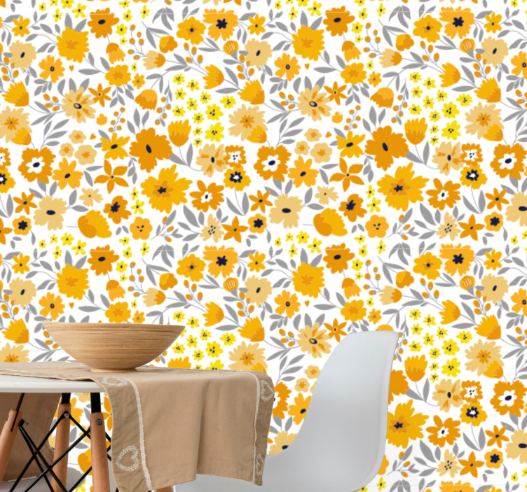 Papier peint floral Éclat floral en motifs - TenStickers