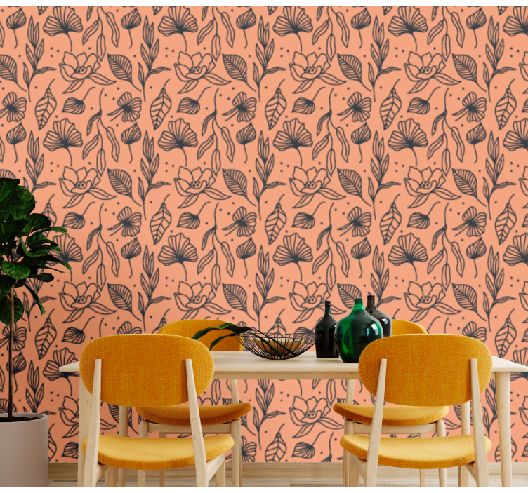 Papier peint floral intérieur à motifs floraux - TenStickers