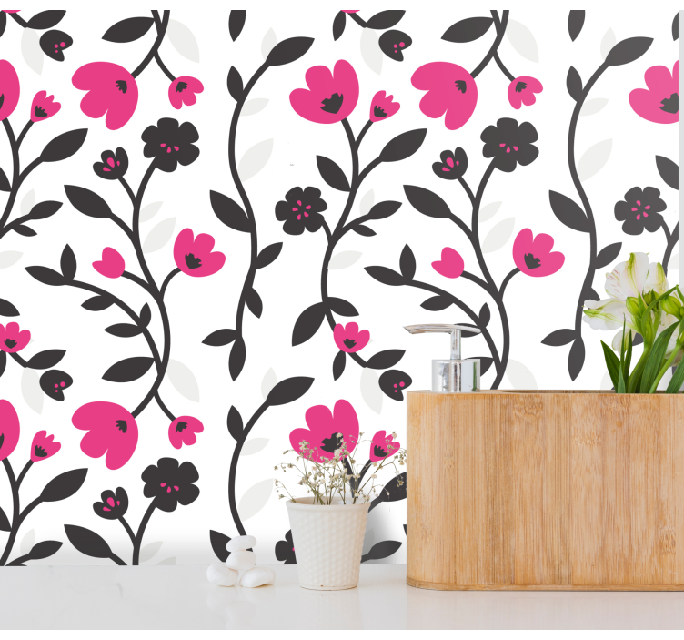 Papier peint floral motif de fleurs florales - TenStickers