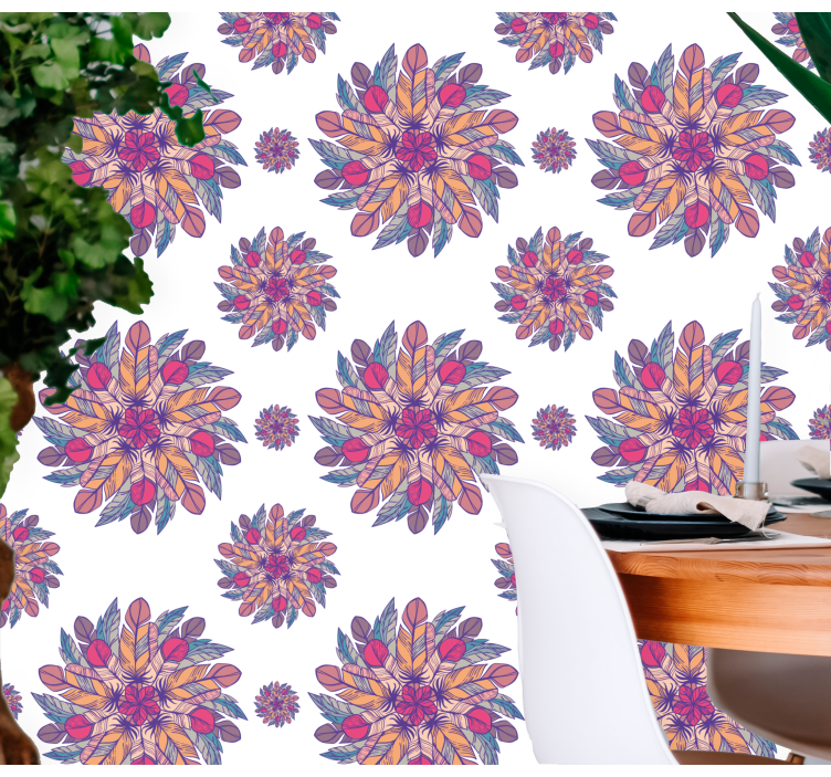 Papier peint floral Éclat floral en explosion - TenStickers
