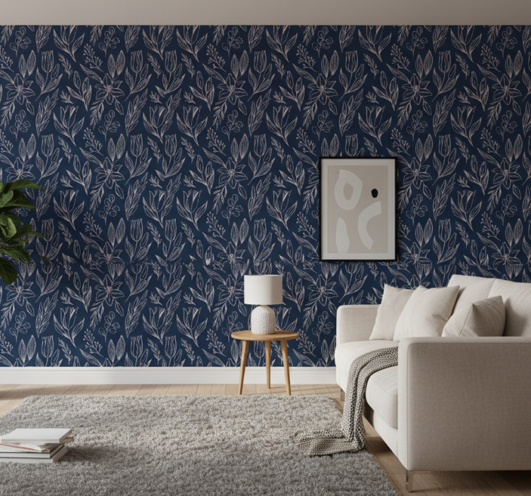 Papier peint floral motif floral de lys sans joint - TenStickers