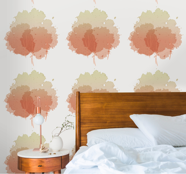 Papier peint arbre motif aquarelle doux - TenStickers