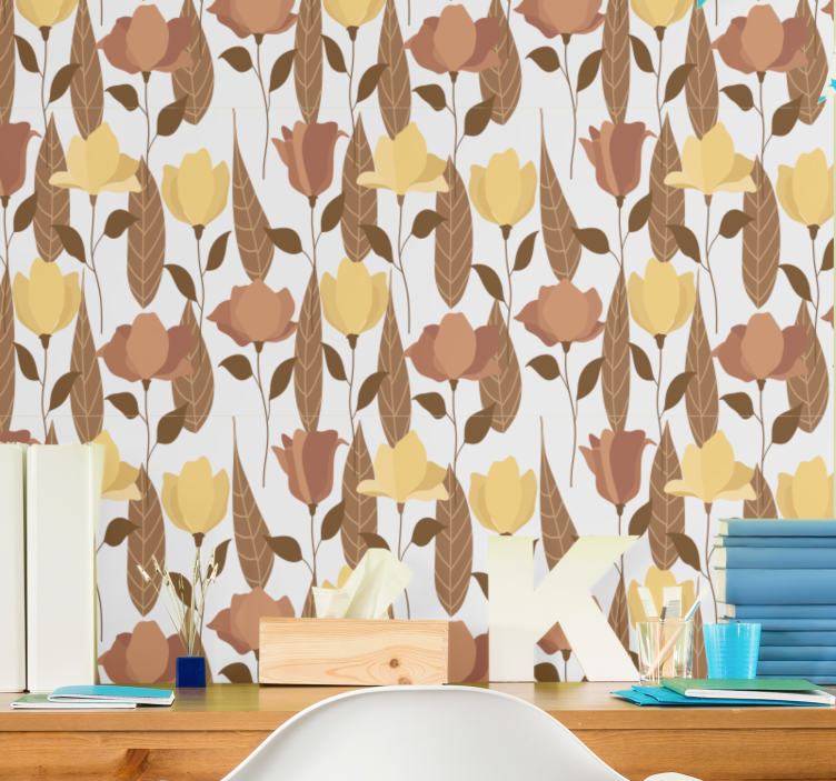 Papier peint floral présentation de compositions florales - TenStickers