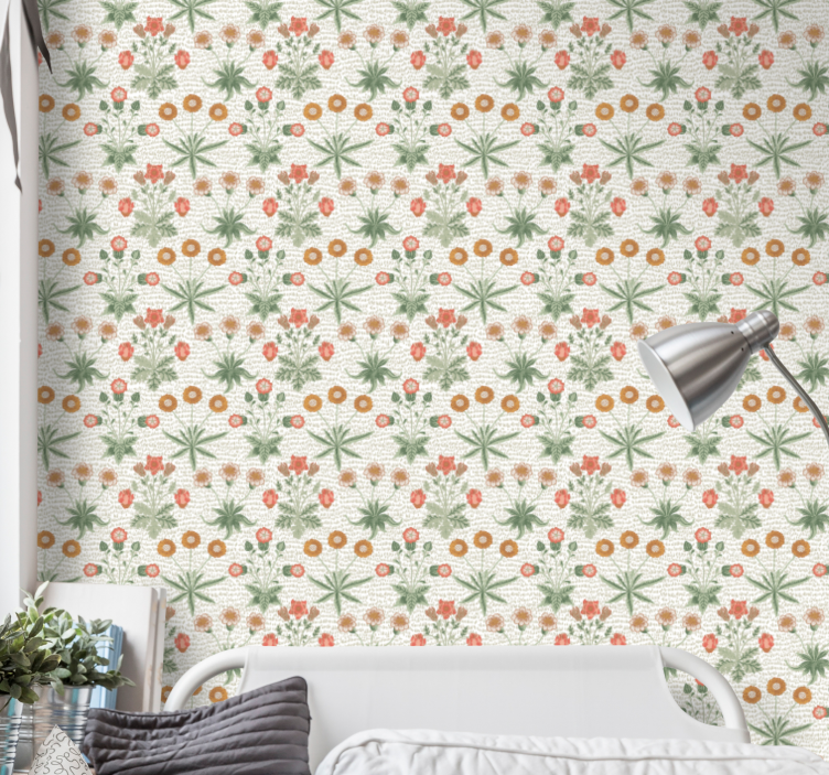Papier peint floral répétition de motifs floraux - TenStickers