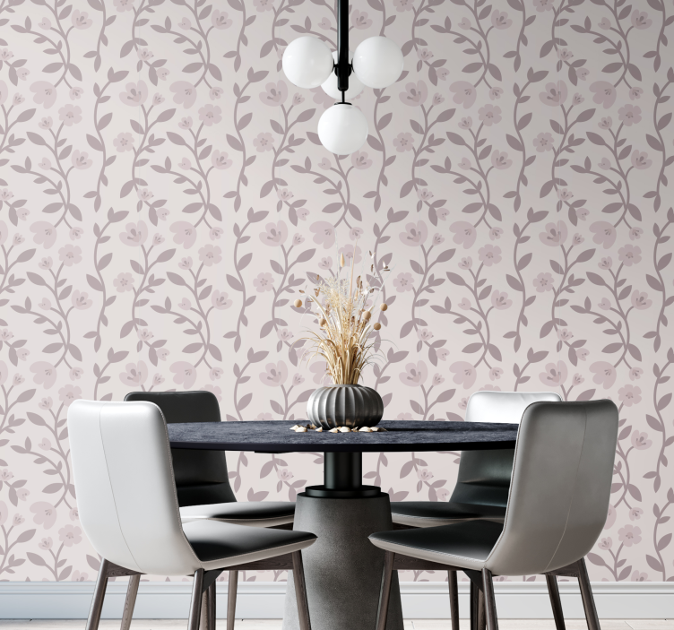 Papier peint floral silhouettes florales élégantes - TenStickers