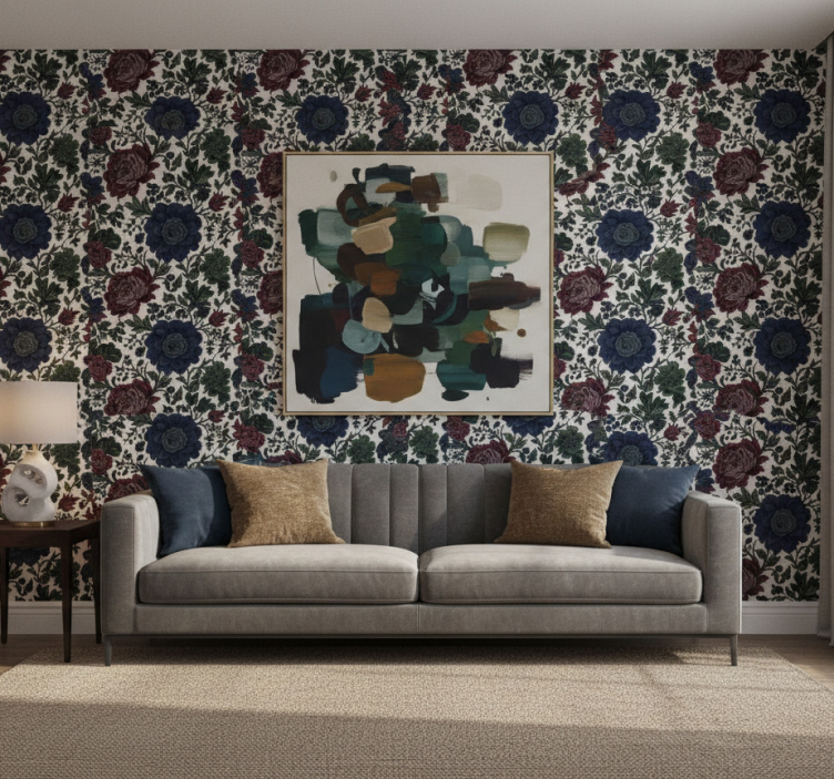 Papier peint floral sombre et mélancolique - TenStickers