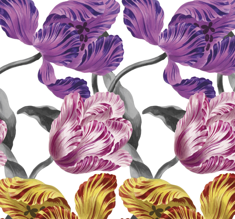 Papier peint floral tulipes élégantes - TenStickers