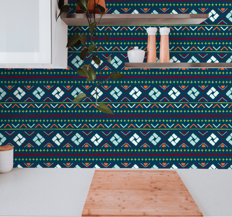 Papier peint géometrique blocs de couleurs géométriques - TenStickers