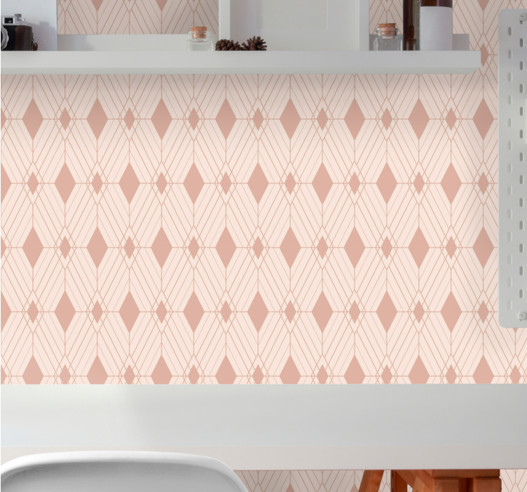 Papier peint géometrique diamants déco pastel - TenStickers