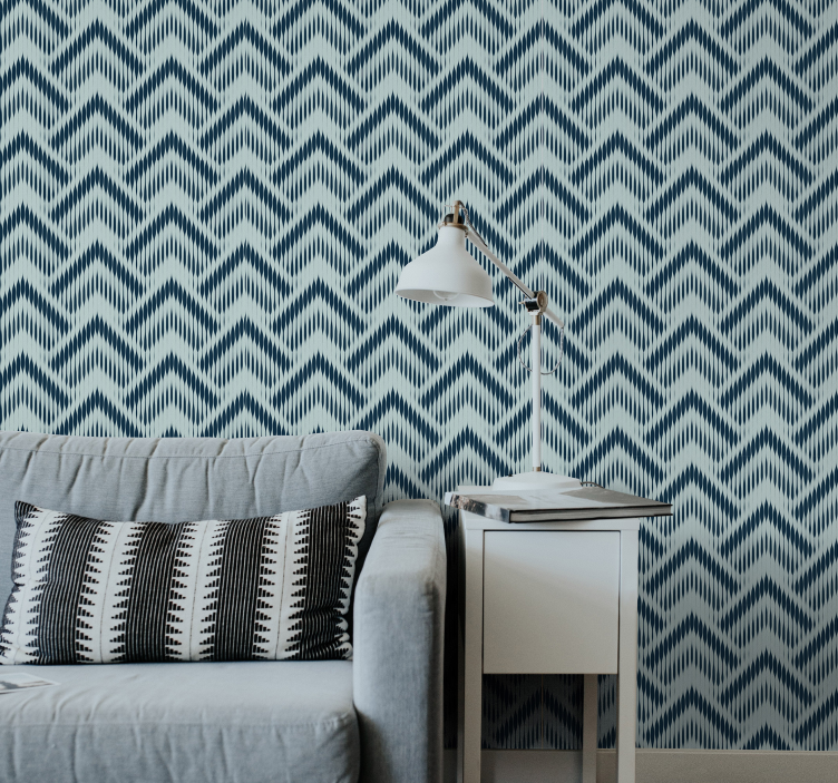 Papier peint géometrique motif chevron ikat - TenStickers