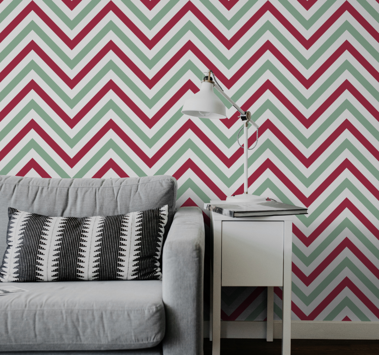 Papier peint géometrique motif en zigzag à chevrons - TenStickers