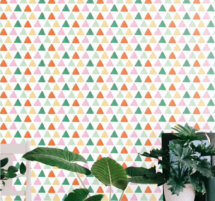 Papier peint géometrique motif triangulaire coloré - TenStickers