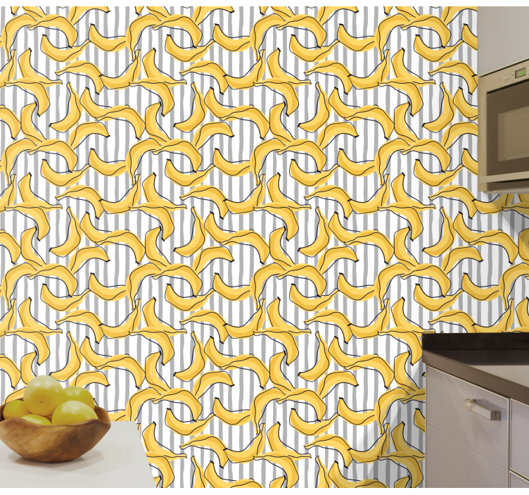 Papier peint cuisine torsion de banane abstraite - TenStickers