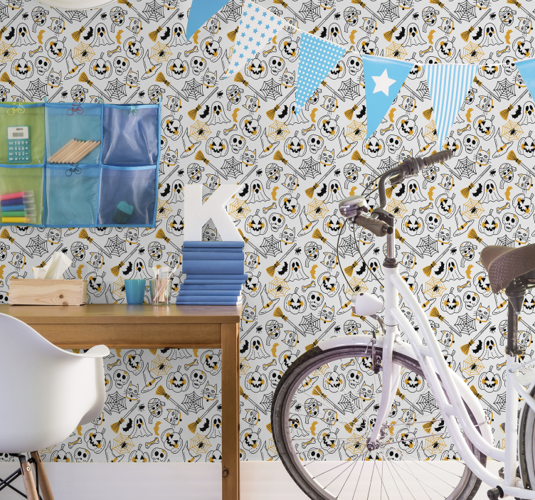 Papier peint halloween collection d'icônes effrayantes - TenStickers