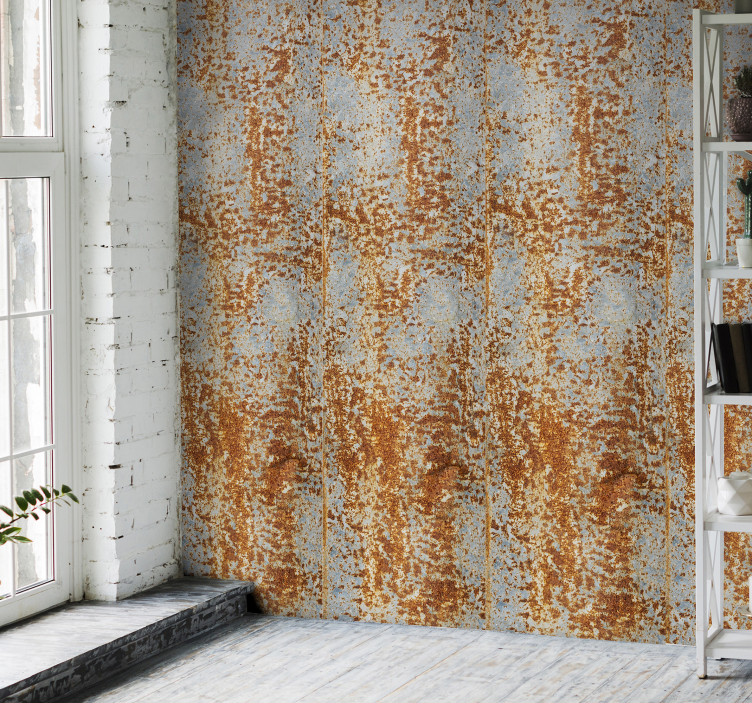 Papier peint brique illusion de métal rouillé - TenStickers