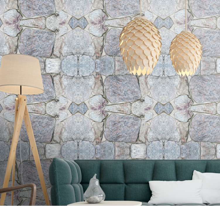 Papier peint salon motif de pierre rustique réaliste - TenStickers