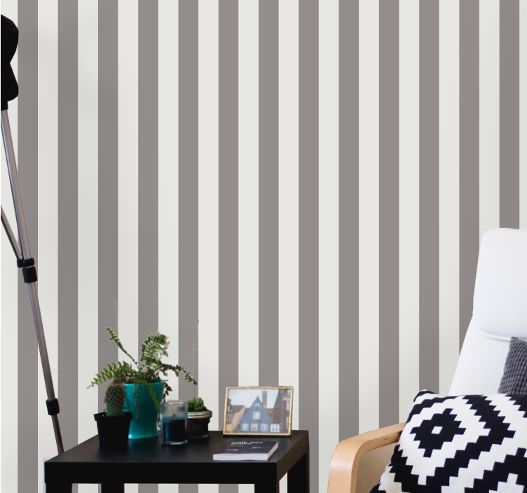 Papier peint ligne verticale nuances de gris modernes - TenStickers