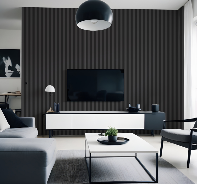 Papier peint ligne verticale nuances noires - TenStickers