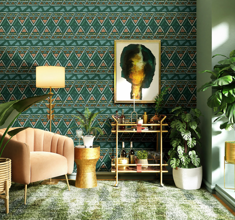 Papier peint losanges style aztèque - TenStickers