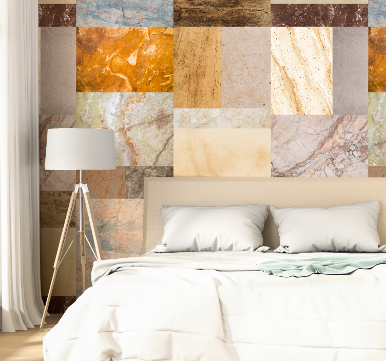 Papier peint marbre effet patchwork  - TenStickers