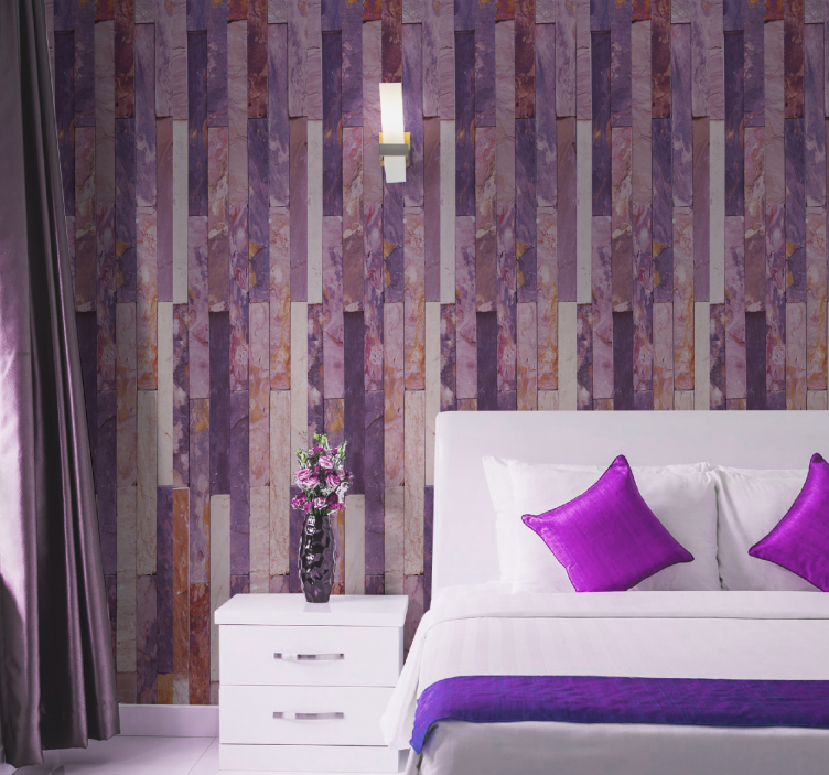 Papier peint marbre panneaux roses élégants - TenStickers