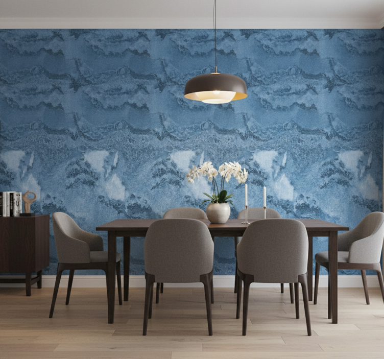 Papier peint marbre texture bleu profond - TenStickers