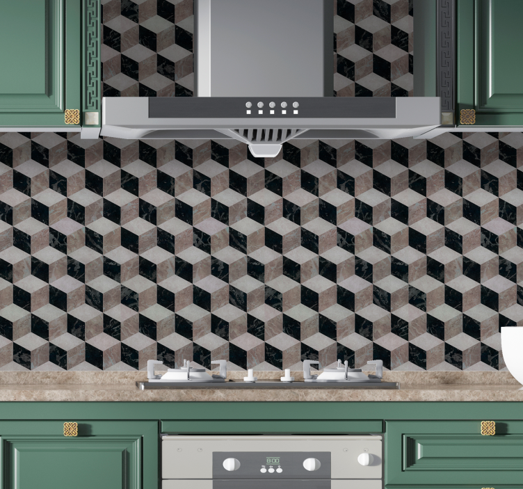 Papier peint métal disposition géométrique du cube - TenStickers